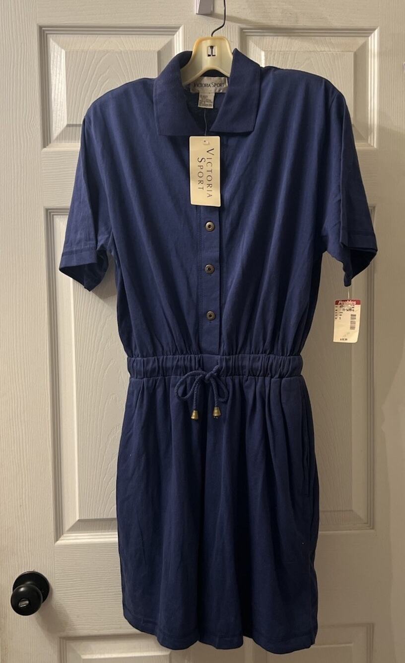 Vintage Victoria’s Secret Sport Navy Blue Romper Deadstock NWT Retro Tennis